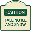 Signmission Caution Falling Ice and Snow Heavy-Gauge Aluminum Architectural Sign, 18" x 18", TG-1818-24286 A-DES-TG-1818-24286